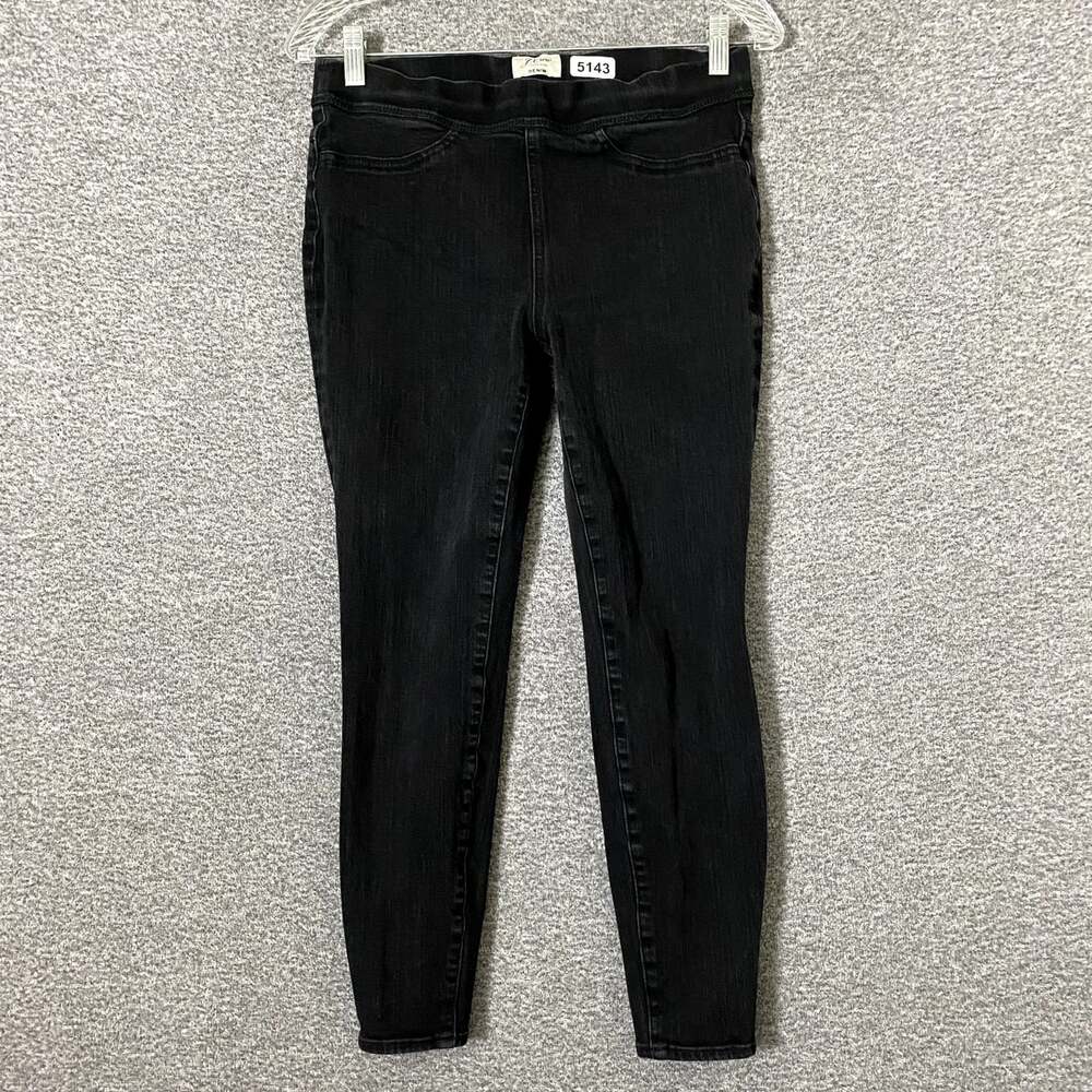 J.Crew Women's Size 29P Petite Black Pull On Denim Skinny Leg Pants